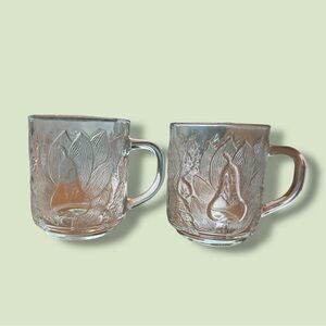 Clear Glass Embossed Fruit Mugs - Set of 2 KIG Indonesia